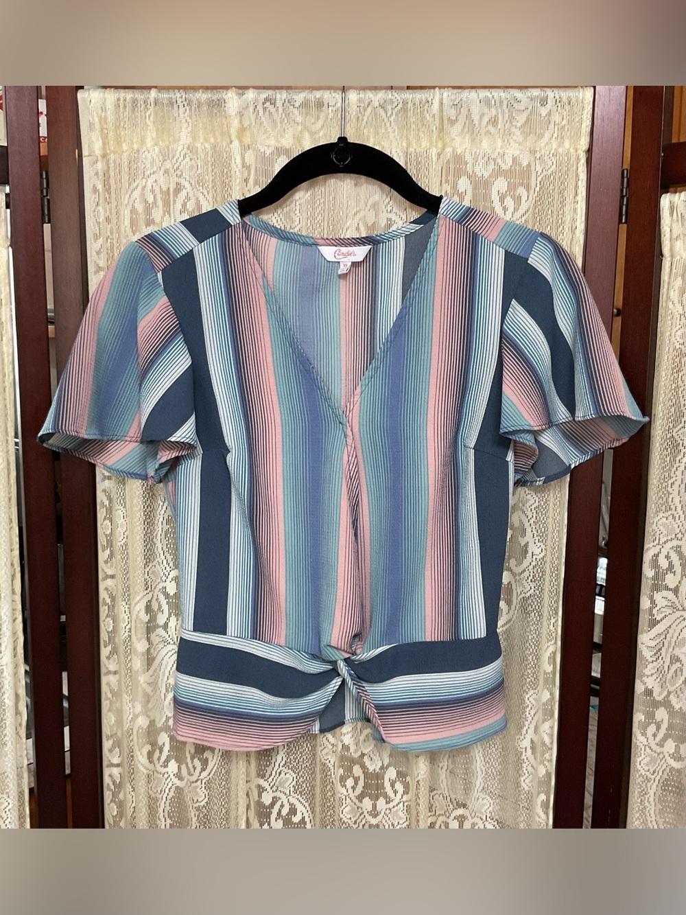 CANDIES S/S STRIPED TOP - SZ XS